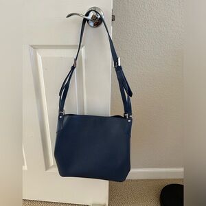 Authentic Louis Vuitton Blue Epi Mandara MM Handbag